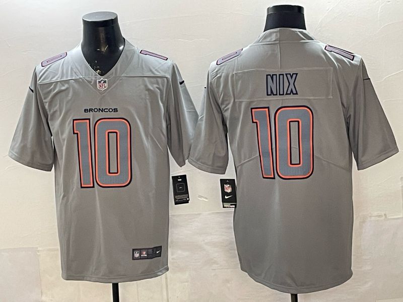 Men 2026 Denver Broncos #10 Nix grey Nike Limited NFL Jersey style 001->denver broncos->NFL Jersey